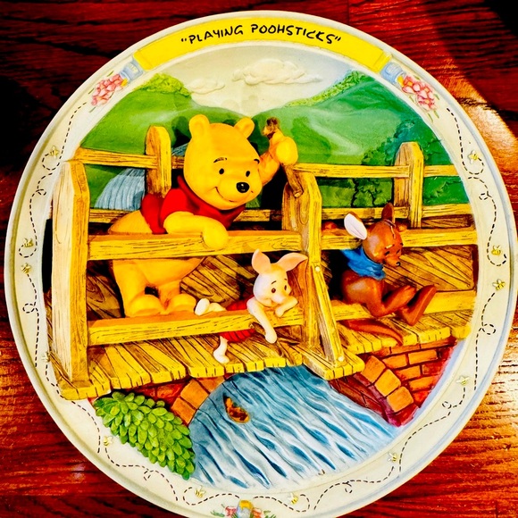 The Bradford Exchange \'Playing Poohsticks\' Wall Decor Plate - Multicolor